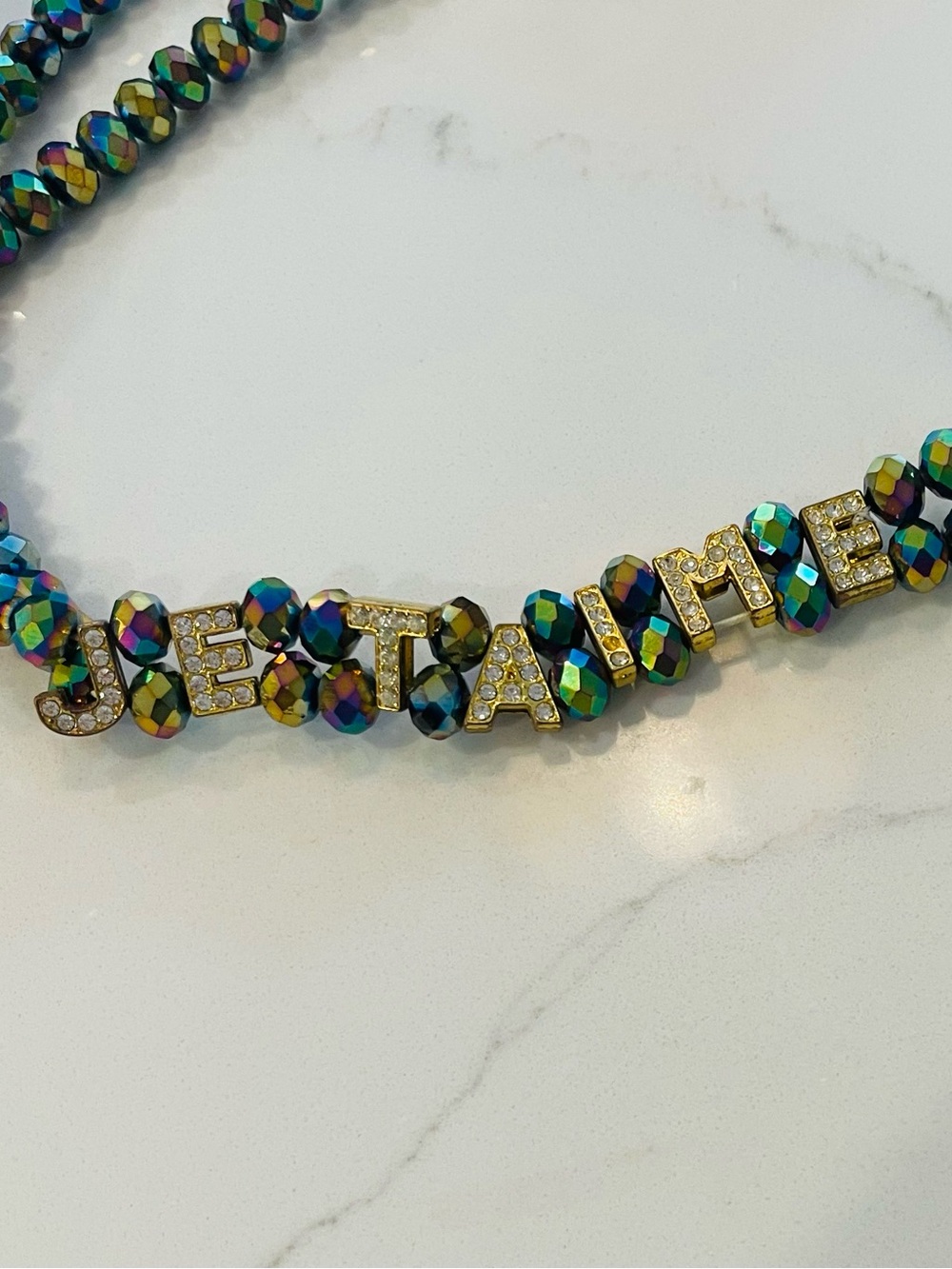 JE T’AIME  Aurora Borealis Crystal Necklace